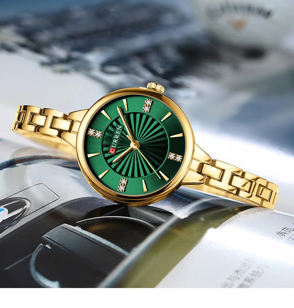 CURREN 9097 montre à Quartz pour femmes de marque supérieure mode décontractée or argent étanche bra