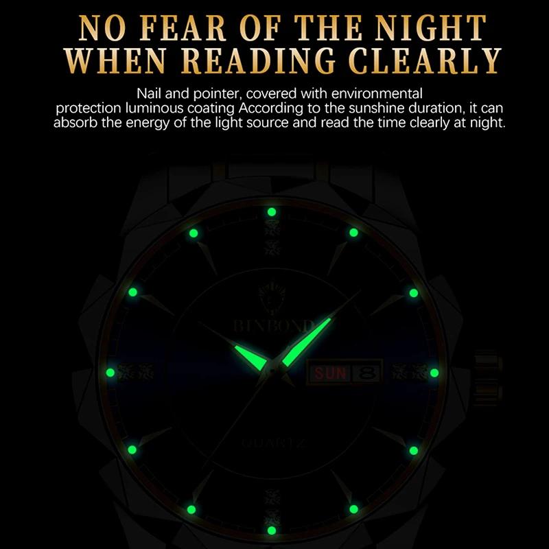BINBONG femmes montres de luxe mode dames montre à Quartz étanche lumineux Date en acier inoxydable 