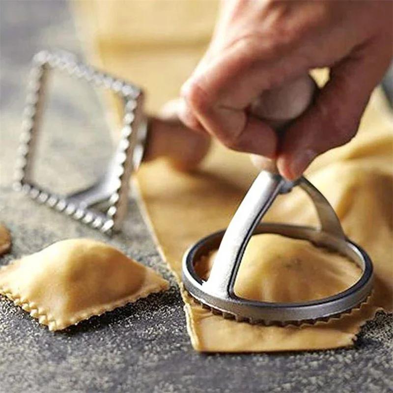 Moules à biscuits à pâtes manuels, coupe-raviolis, presse à biscuits avec manche en bois, outil de c
