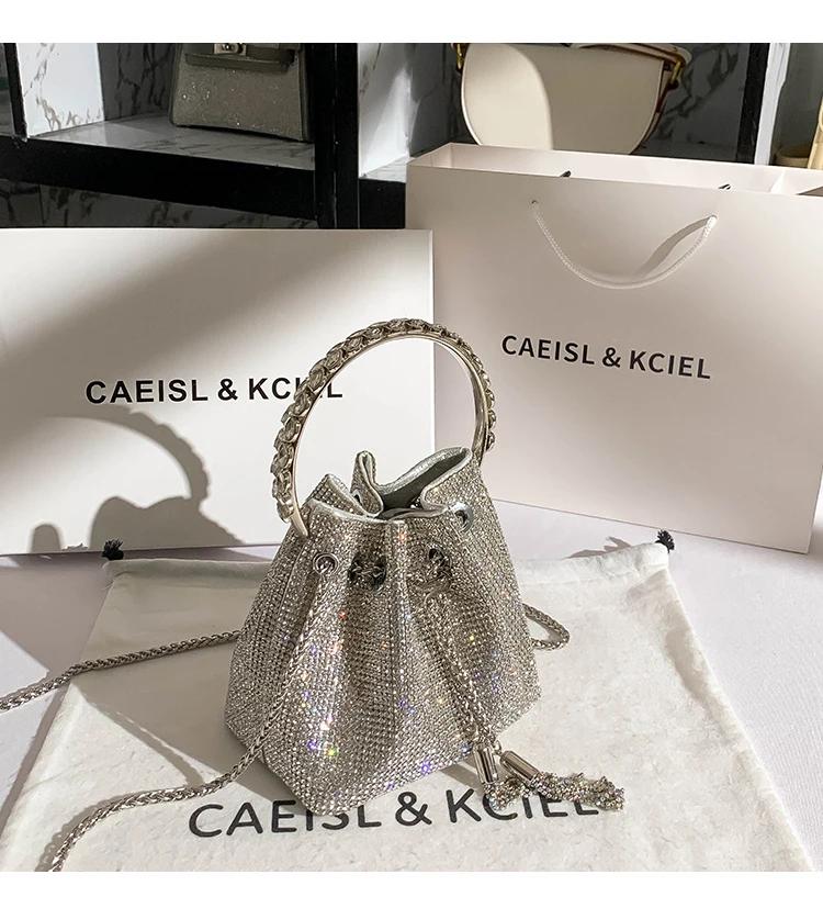 Sac à Main de Luxe avec Strass et Diamants pour Femme, Pochette de Soirée, à Paillettes Brillantes, 