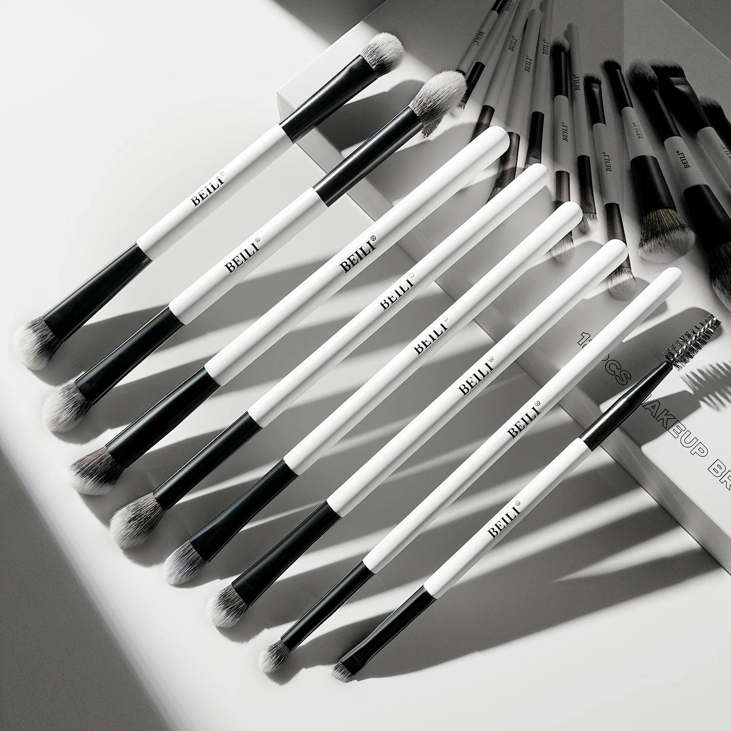 BEILI – ensemble de pinceaux de maquillage professionnels à double extrémité, 12 pièces, pour Contou