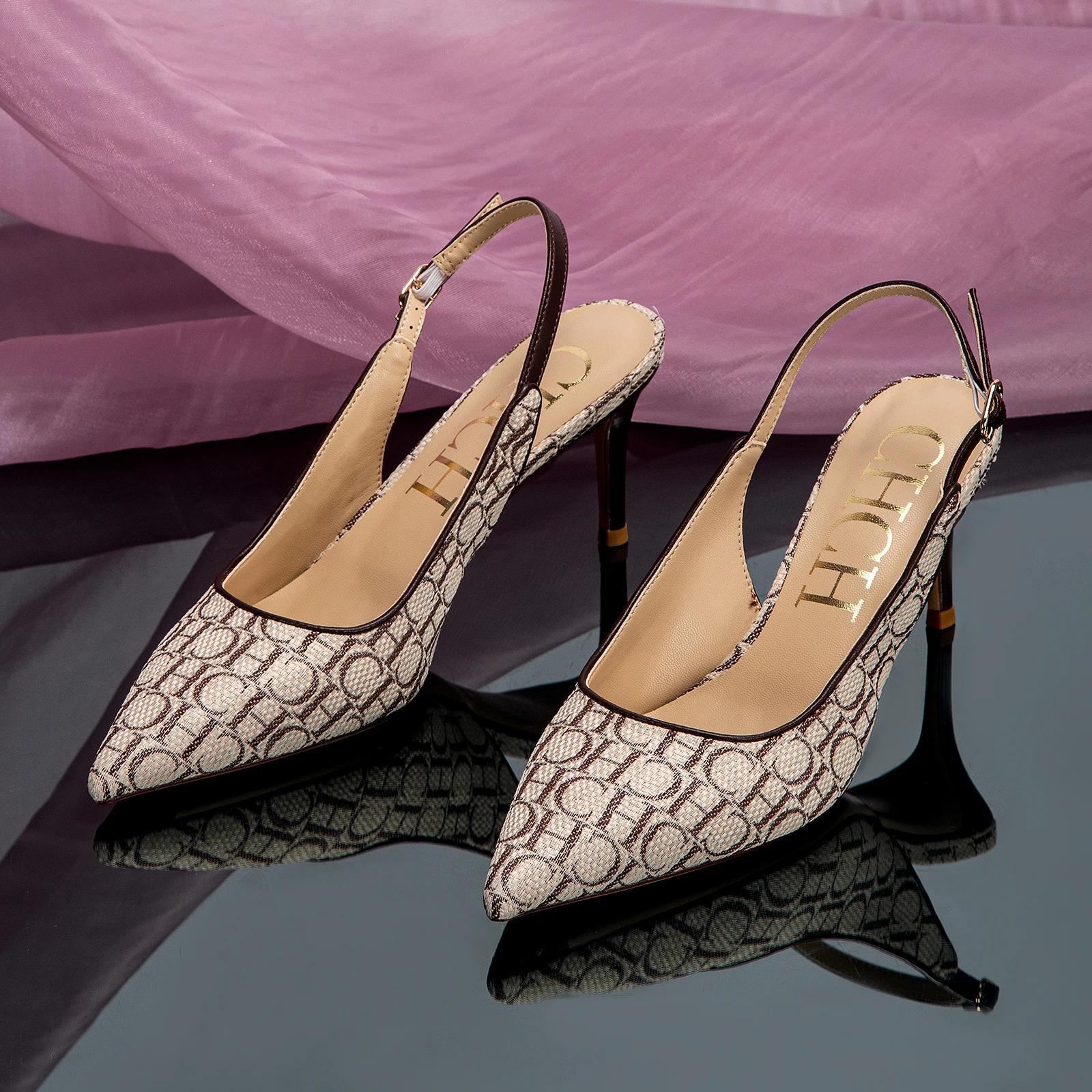 CHCH-Sandales à Talons Hauts de 7cm pour Femme, Chaussures de Soirée de Mariage