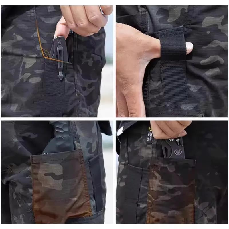 Pantalon de travail multi-poches pour hommes, imperméable, jambe droite, Cargo, résistant à l'usure,