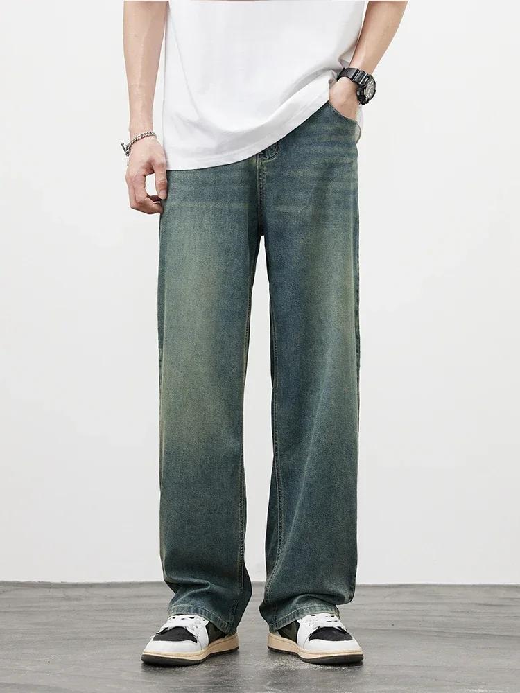 2025 printemps automne nouveaux hommes droit Vintage Fit jean pantalon décontracté de haute qualité 