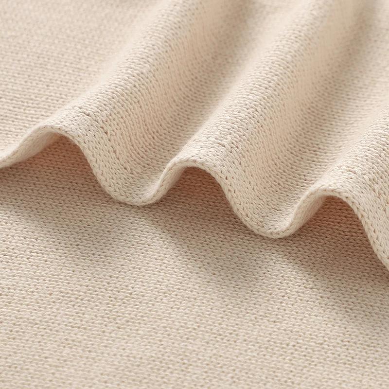 Couverture tricotée pour nouveau-né garçon fille : enveloppe d'emmaillotage douce, literie coton 90x70cm