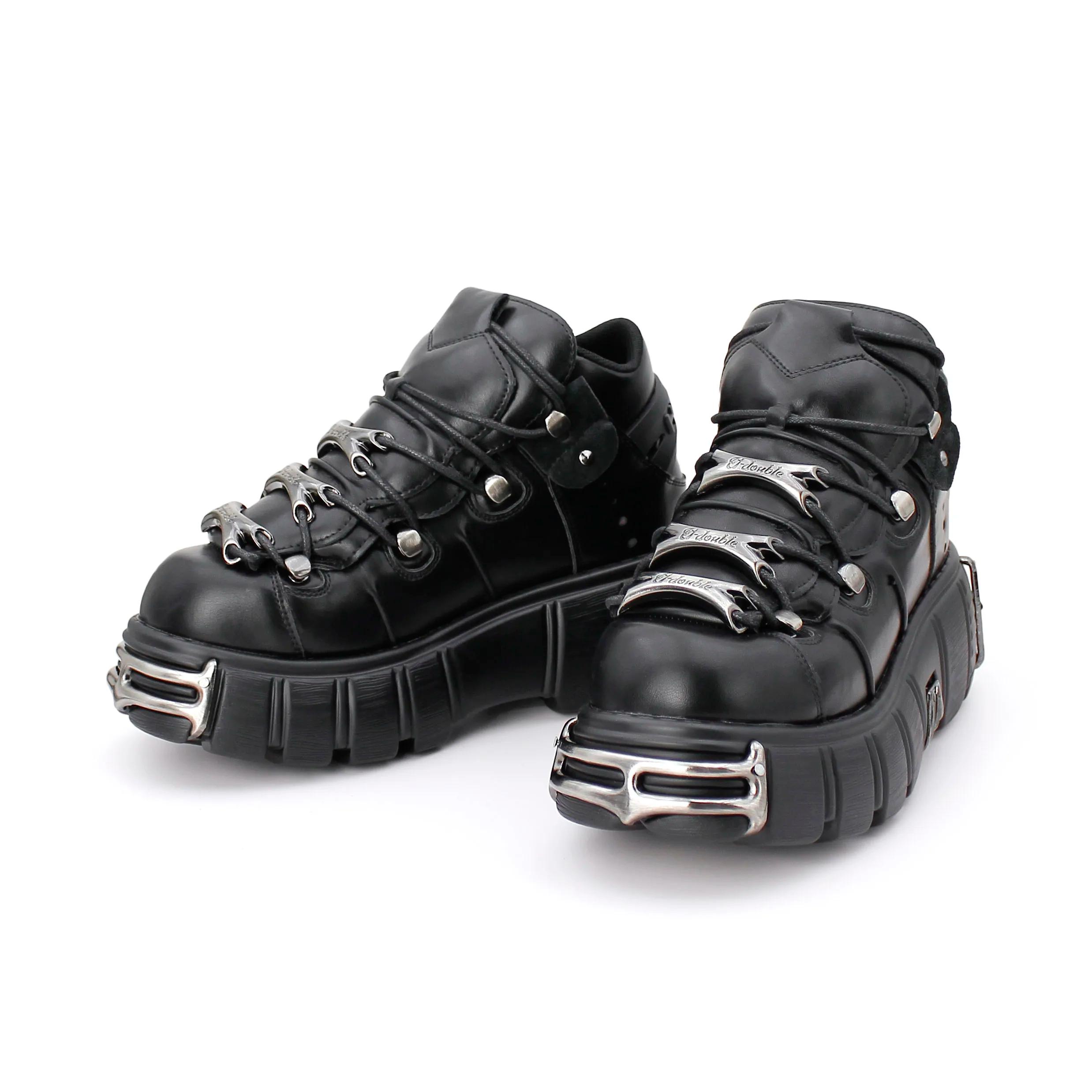 Chaussures à lacets pour femmes, nouveau Style Punk, hauteur du talon de 6CM, chaussures à plateform