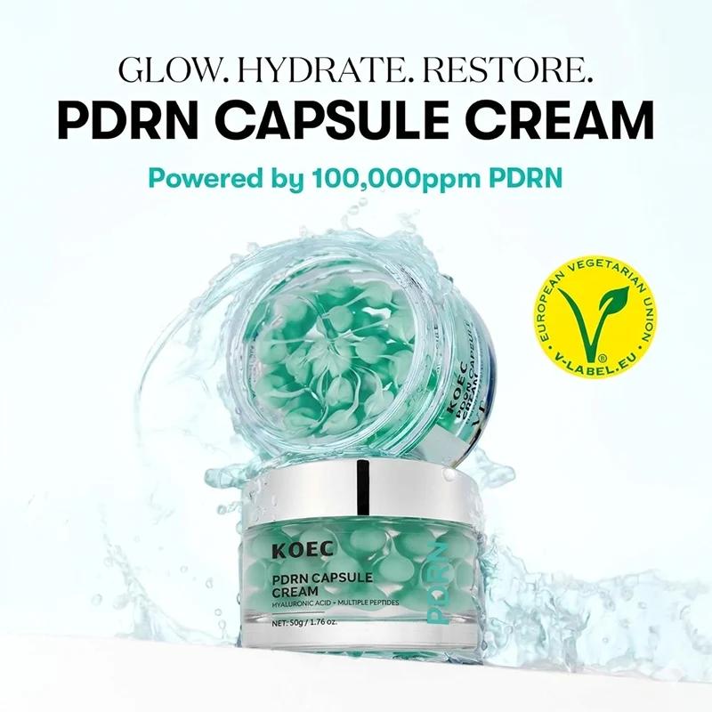 Crème hydratante pour le visage en capsules PDRN, soin coréen pour la peau, acide hyaluronique, long