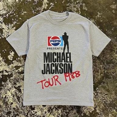 T-shirt streetwear imprimé Michael Jackson Tour 1988, respirant, confortable, de haute qualité, styl