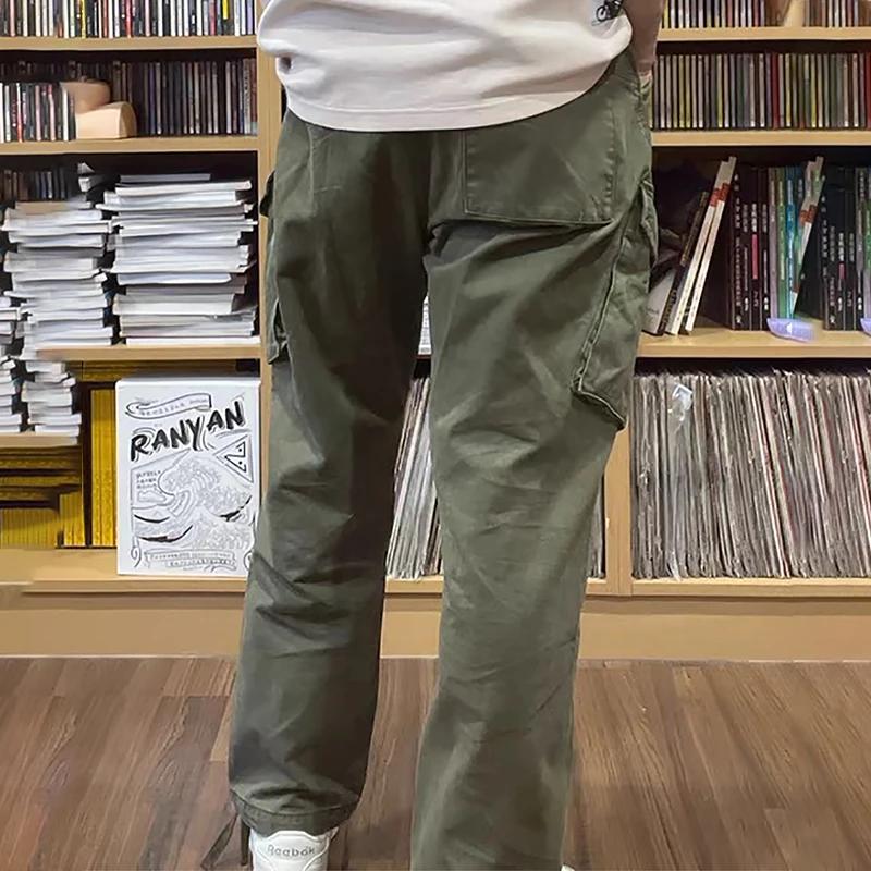 Pantalon vintage britannique Royal Navy pour hommes, pantalon cargo conique en pur coton, pantalon l