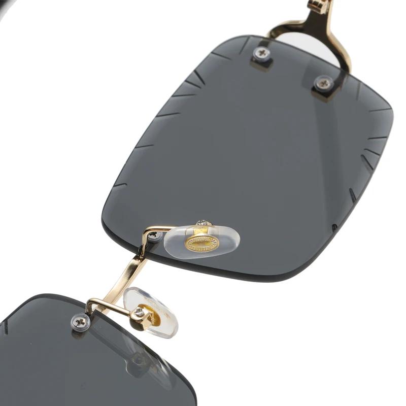 Lunettes carrées sans monture, tendance, en métal, de haute qualité, pour hommes et femmes, lunettes