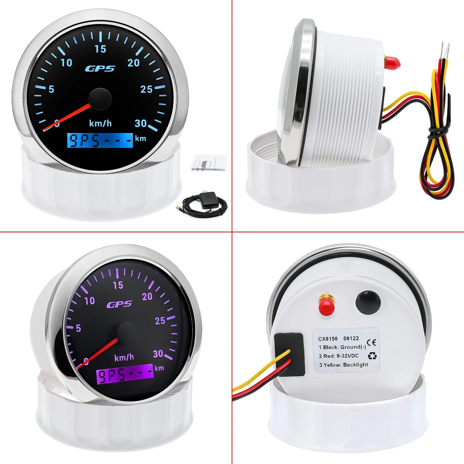 Jauge de compteur de vitesse GPS pour moto, bateau marin, camion, compteur de vitesse, antenne GPS, 