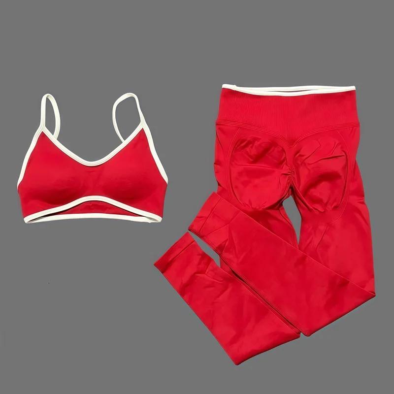 Ensemble de yoga et fitness sans couture HISTELLO pour femme, 2 pièces : Leggings sculptants Ignite 