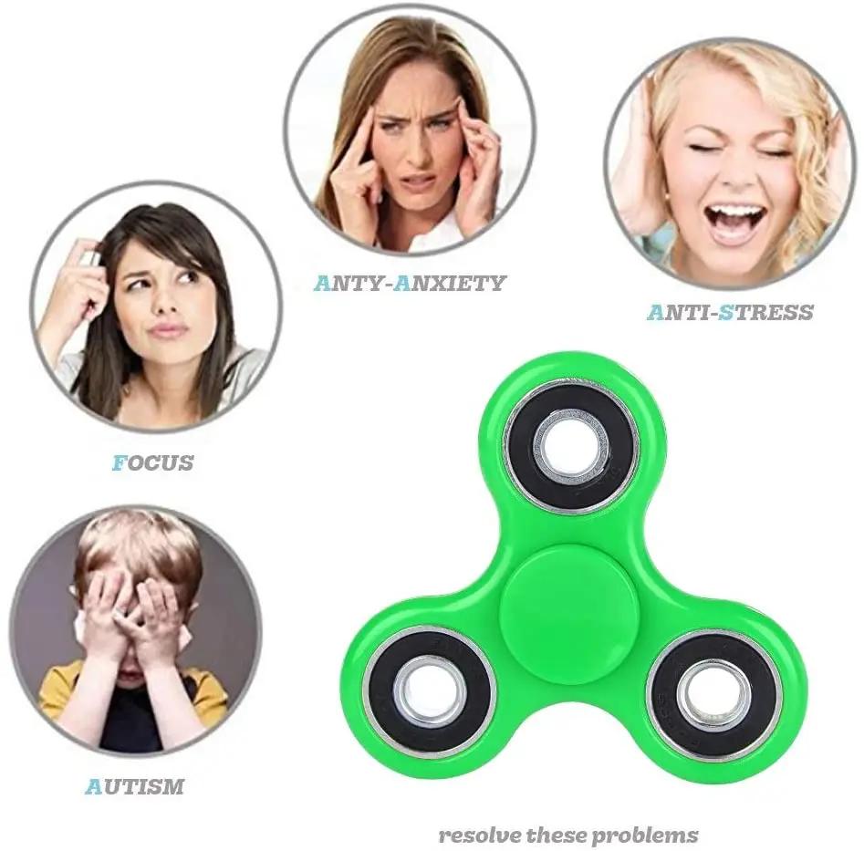 ABS Fidget Spinner EDC Spinner pour autisme tdah Anti-Stress Tri-Spinner haute qualité adultes enfan