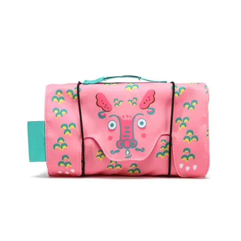 Sac à pinceaux de maquillage portable Kawaii, grande capacité, 4 en 1, poignées amovibles, animal mi