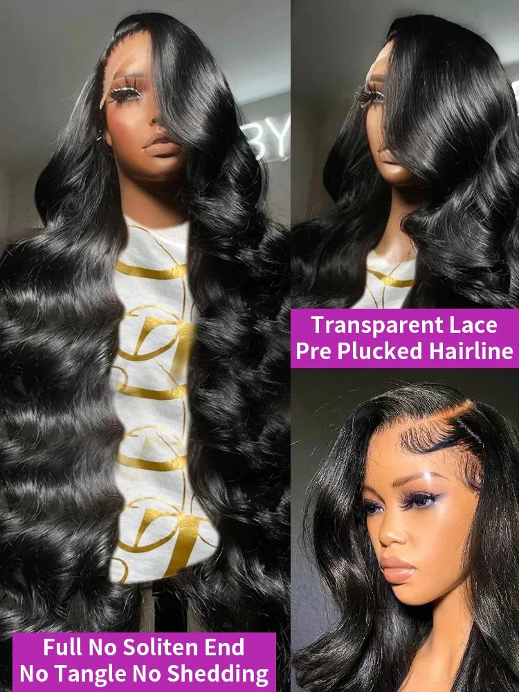 Perruque Lace Front Wig Body Wave sans colle pour femme, cheveux naturels, pre-à-porter, 13 age HD, 