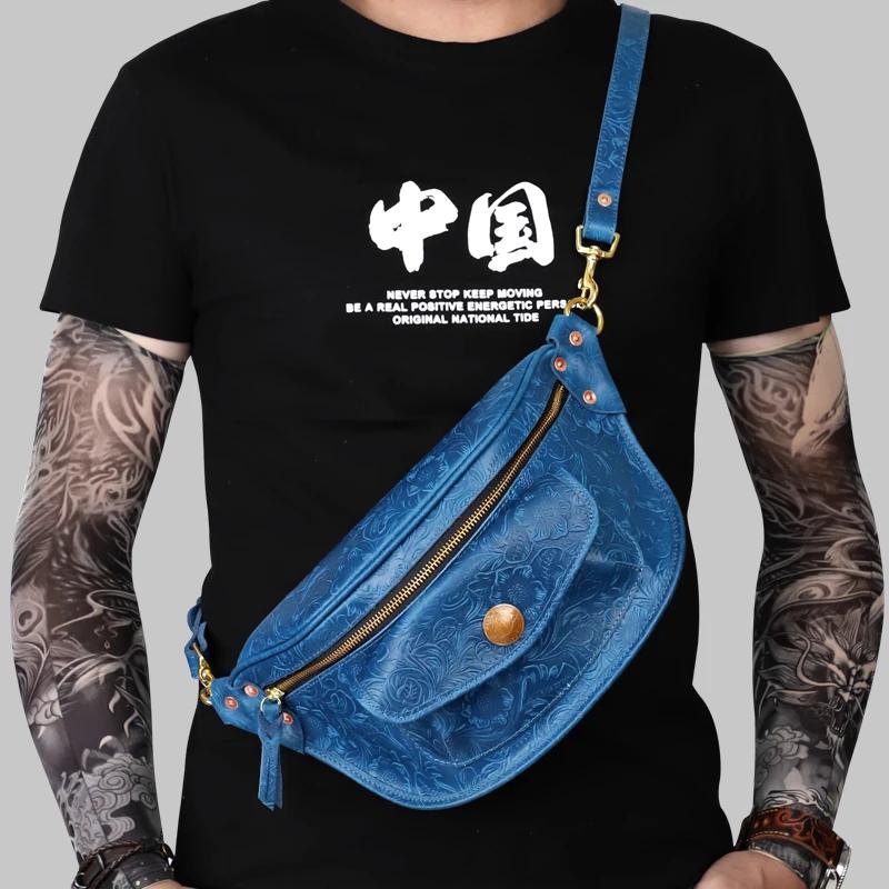 Sac à bandoulière rétro en cuir véritable pour hommes, sacs de messager pour hommes, sac à bandouliè