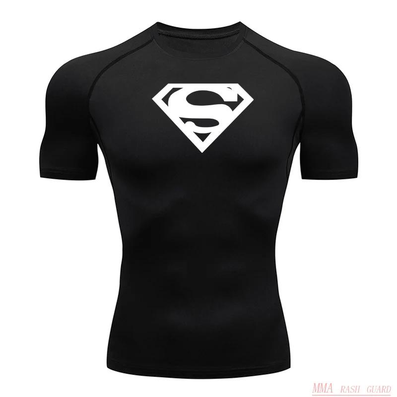 Chemise de sport à Compression pour hommes, T-Shirt à manches courtes, séchage rapide, haut de fitne