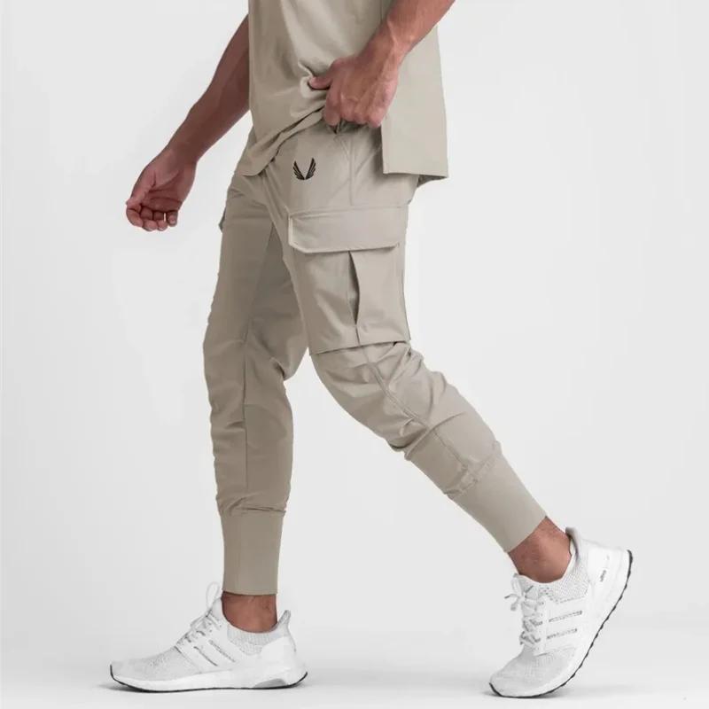 Pantalon Cargo pour hommes, fin, ample, élastique, à séchage rapide, pour course à pied, entraînemen