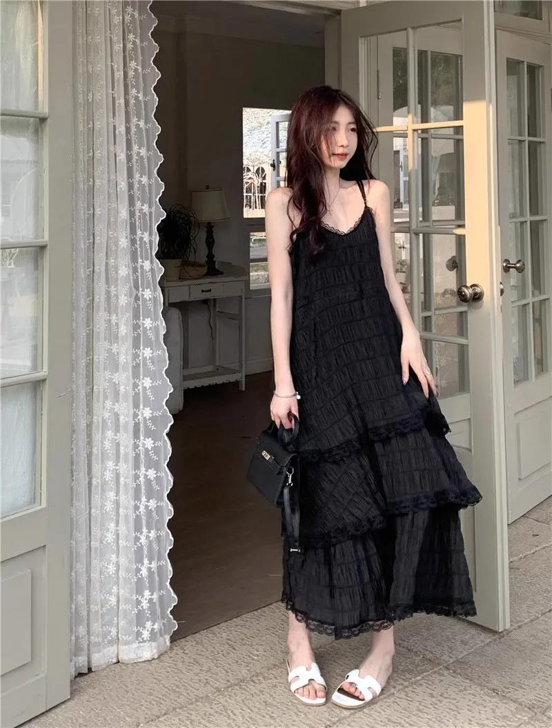 Été Befree longue Vintage décontracté volants élégant Maxi sangle Camis soyeux plage dentelle élégan