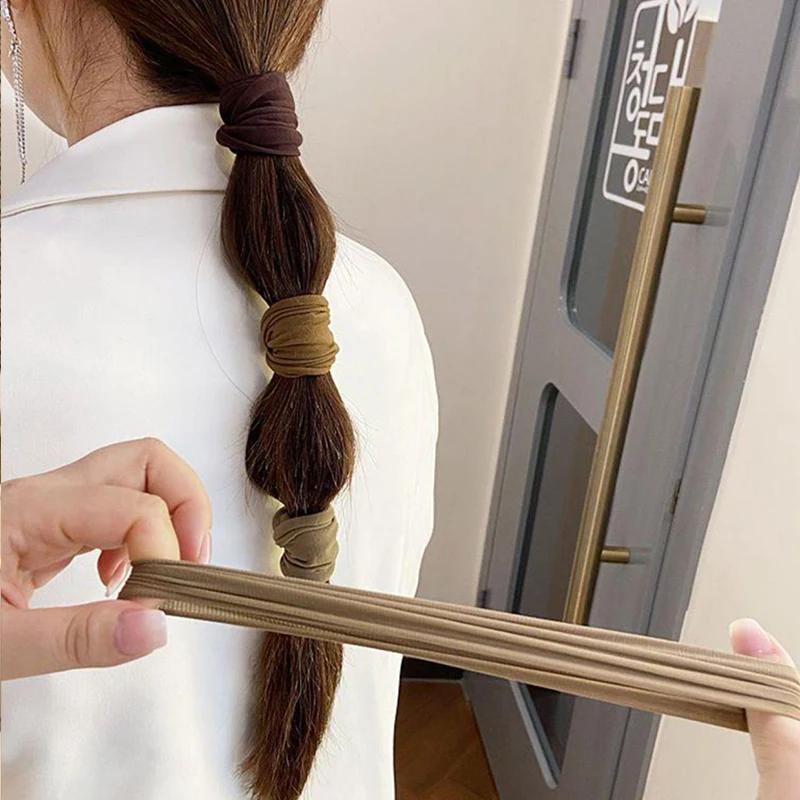 4 ensemble solide élargir épaissir bandeau de cheveux cordes femmes élastique pour queue de cheval c