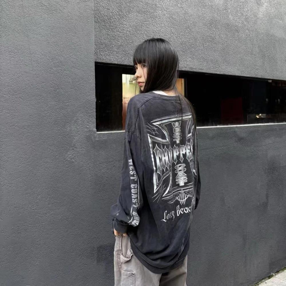 Yao mode Streetwear luxe Vintage ample Baggy haute rue Sport automne haute qualité coton à manches l