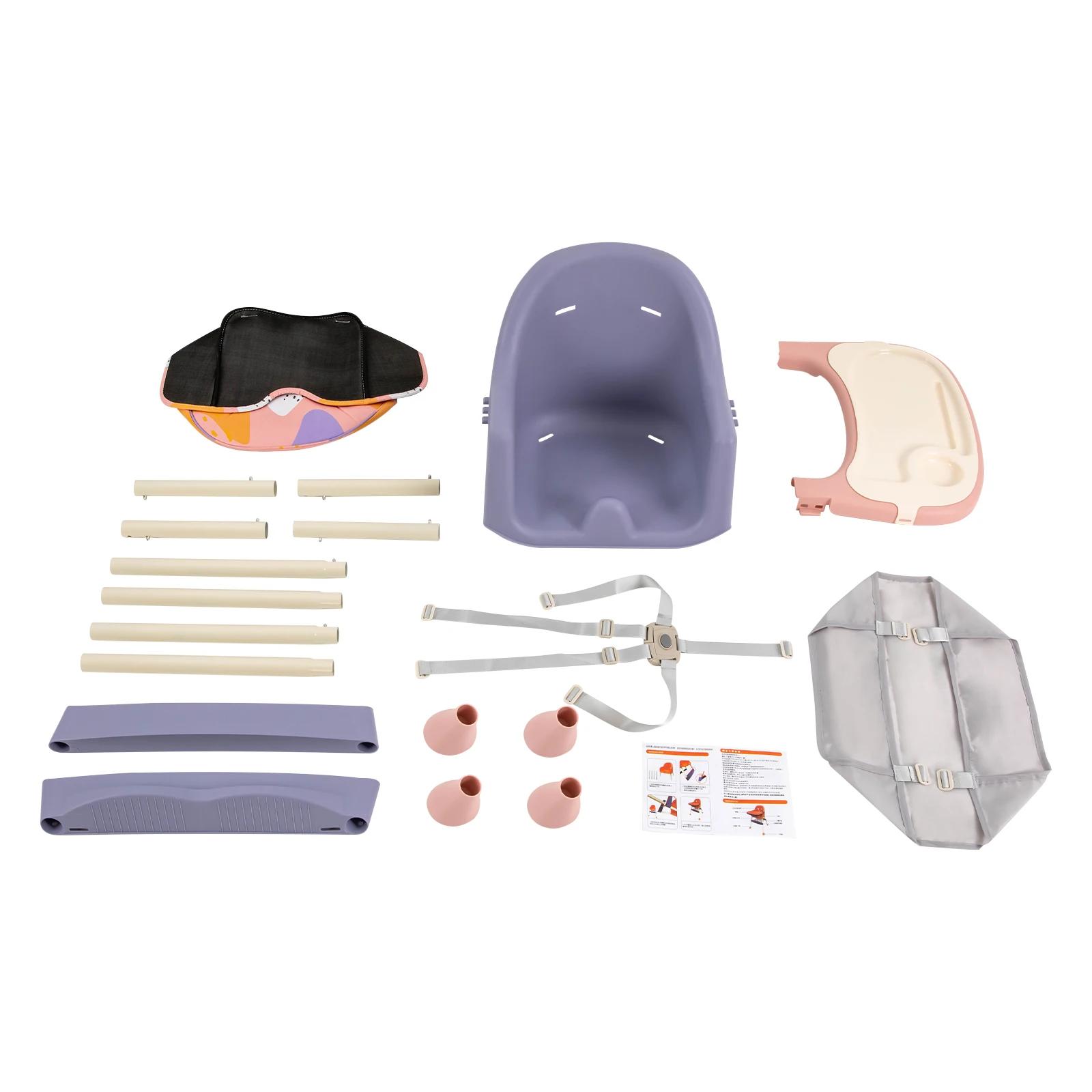 Chaise haute BYMAOCAR 4-en-1, chaise haute pliable pour enfants, siège bébé portable avec repose-pie