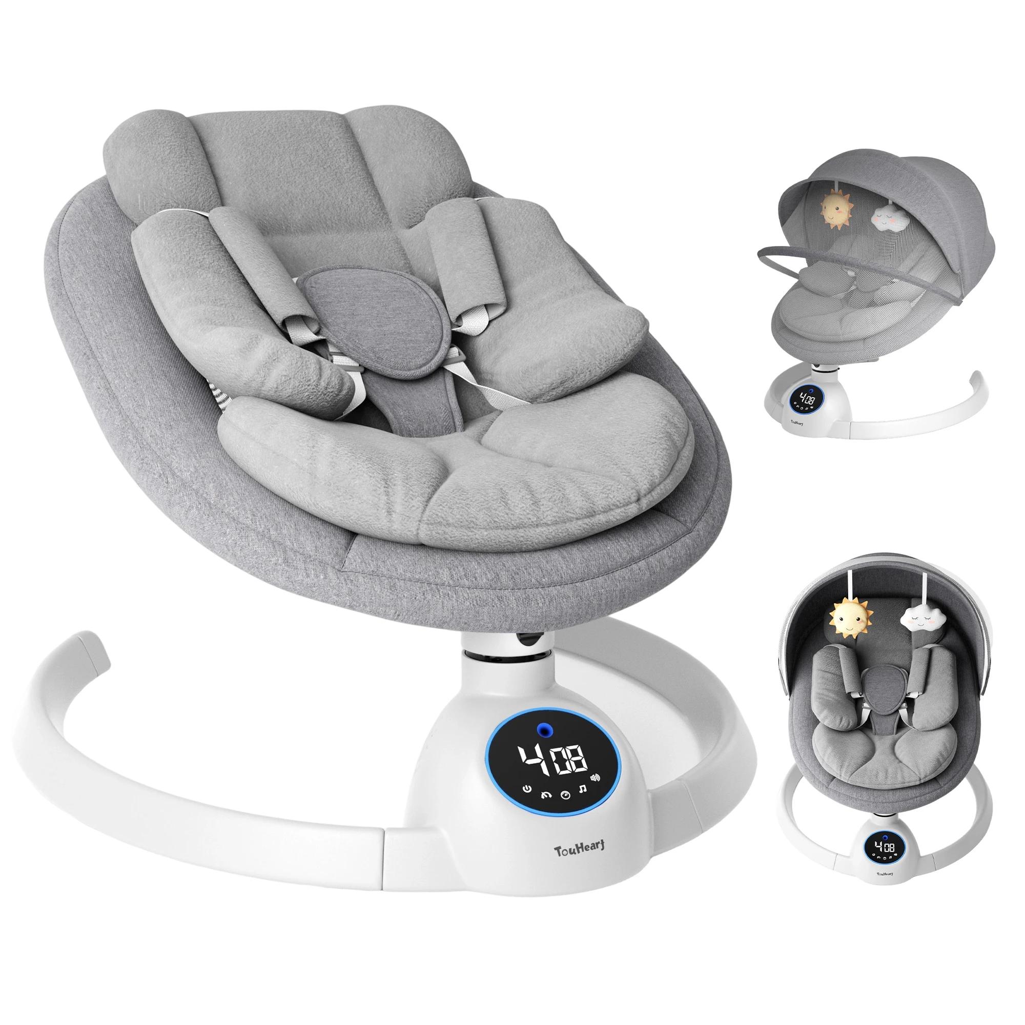 Balançoire électrique pour bébé TouHeart, transat pour nourrisson avec Bluetooth et télécommande, 5 
