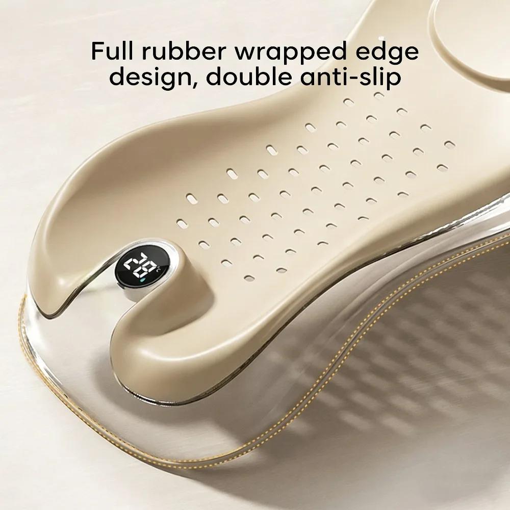 Support de bain pour bébé avec indicateur de température, support de bain antidérapant, siège de bai