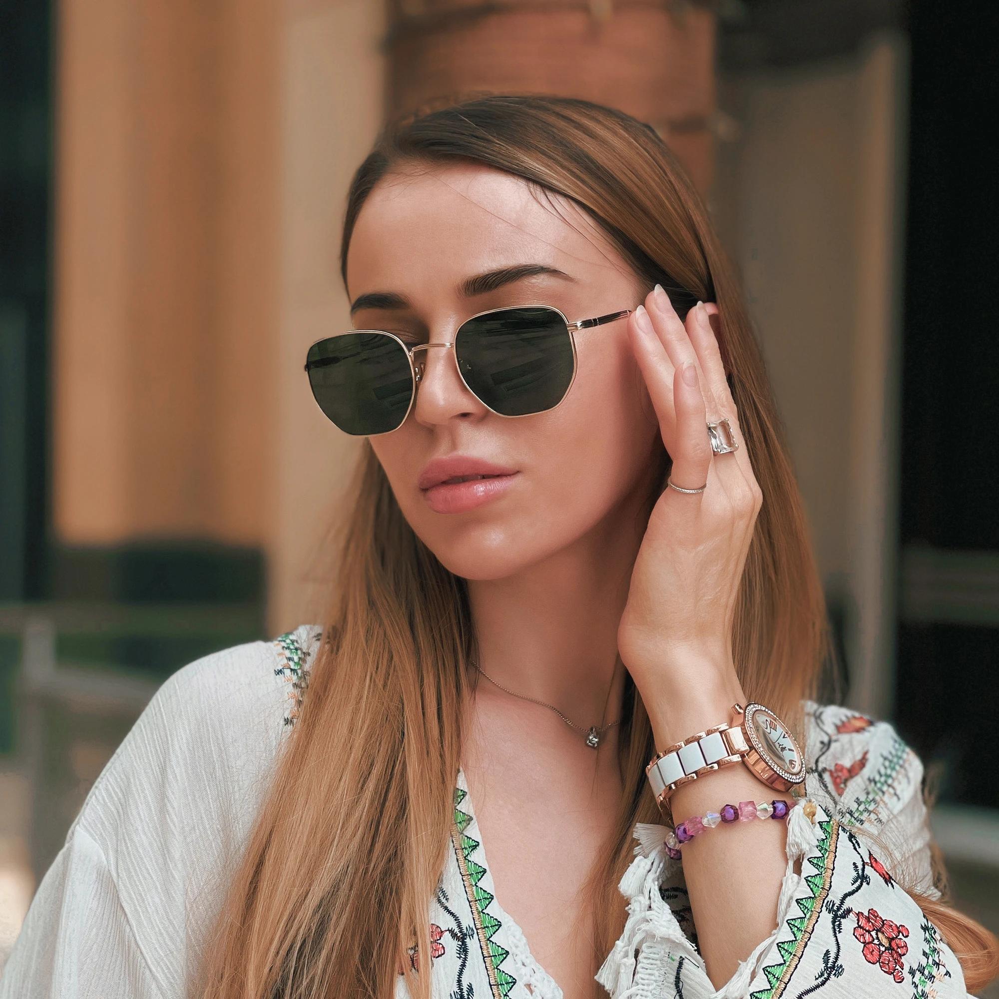 ZENOTTIC Lunettes de soleil polarisées à géométrie hexagonale tendance pour hommes et femmes, lunett