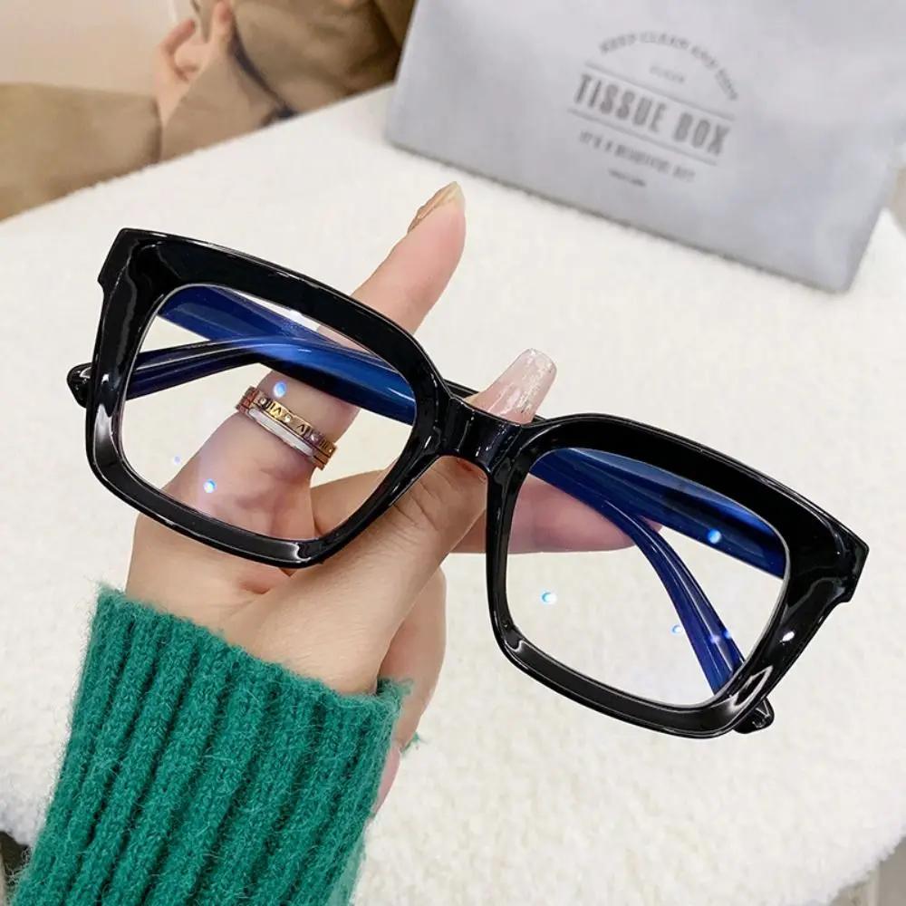 Lunettes carrées respirantes anti-lumière bleue, lunettes de myopie à grande monture, lunettes à lum