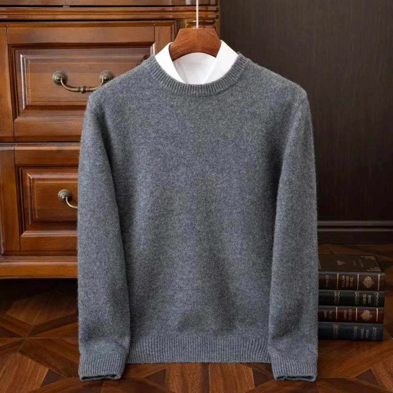 2025 pull en cachemire col rond pulls hommes ample surdimensionné M-3XL tricoté bas chemise automne 