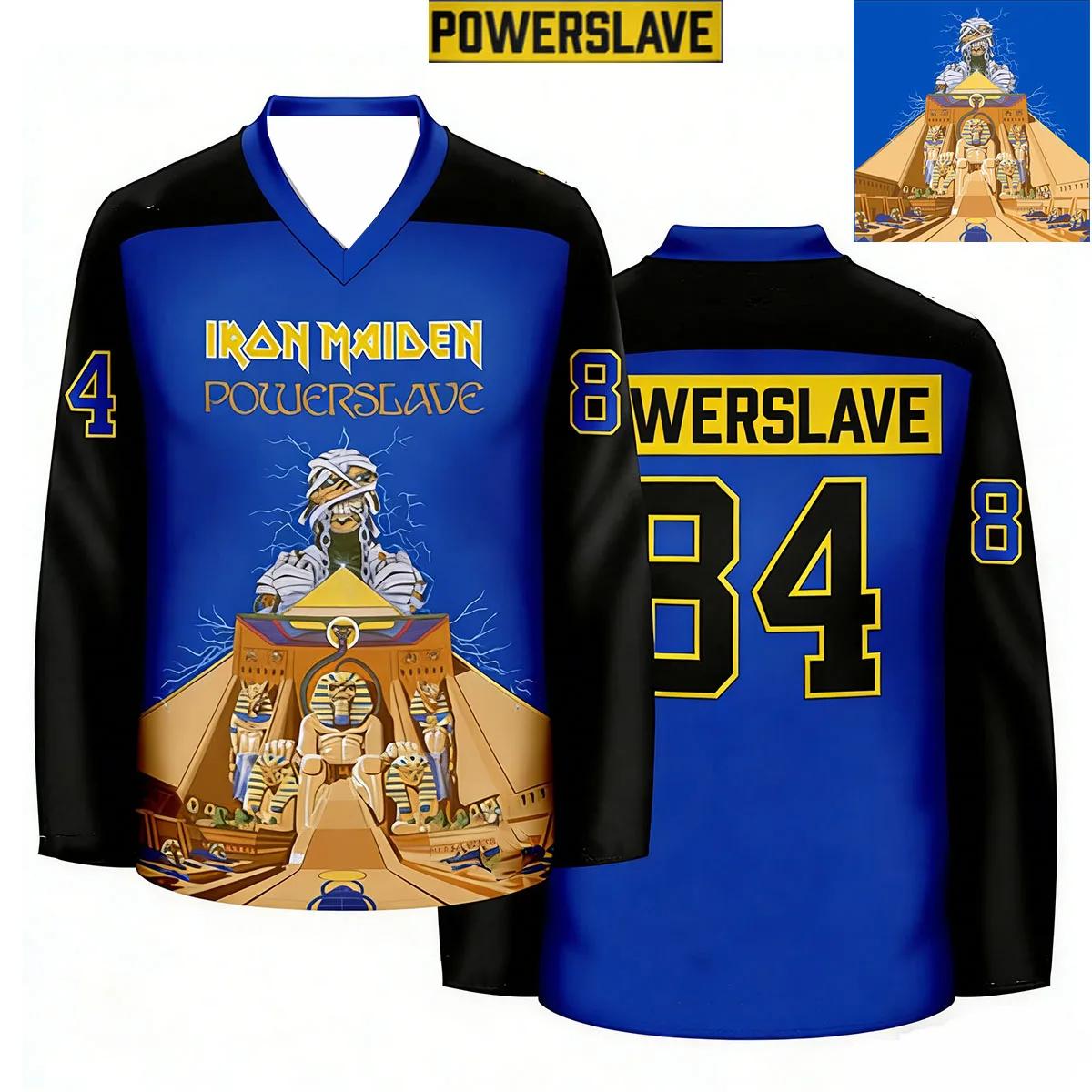 Maillot de hockey pour homme style Heavy Metal, inspiré d'Eddie Trooper, chemise de sport vintage st