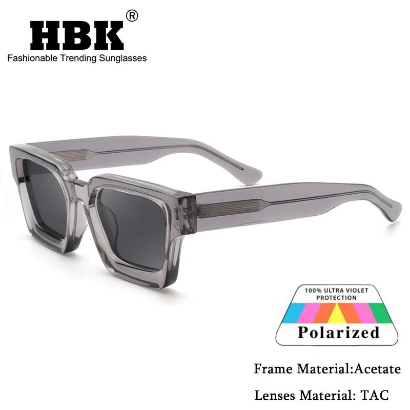 HBK TAC épais cristal acétate carré lunettes de soleil hommes haute qualité polarisé conduite lunett