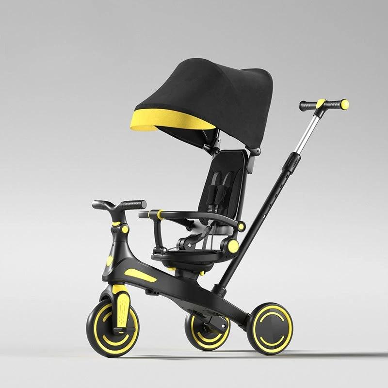 Poussette Trike pour bébé, siège pliable et réversible, conception Anti-basculement, cadre en Fiber 