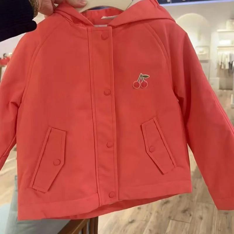 Pré-vente (expédition en mars) 2026 BP NOUVEAU Printemps-Été Manteaux brodés cerises pour bébés fill