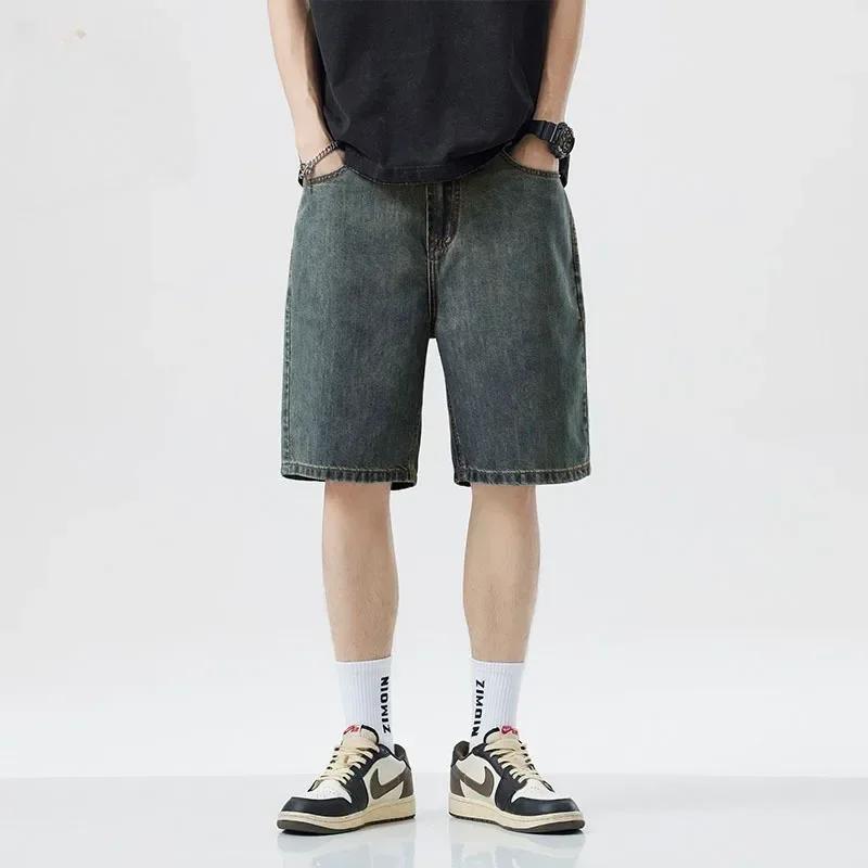 Été hommes nouveau jean décontracté Shorts en vrac coréen mi taille haute mode genou longueur Denim 