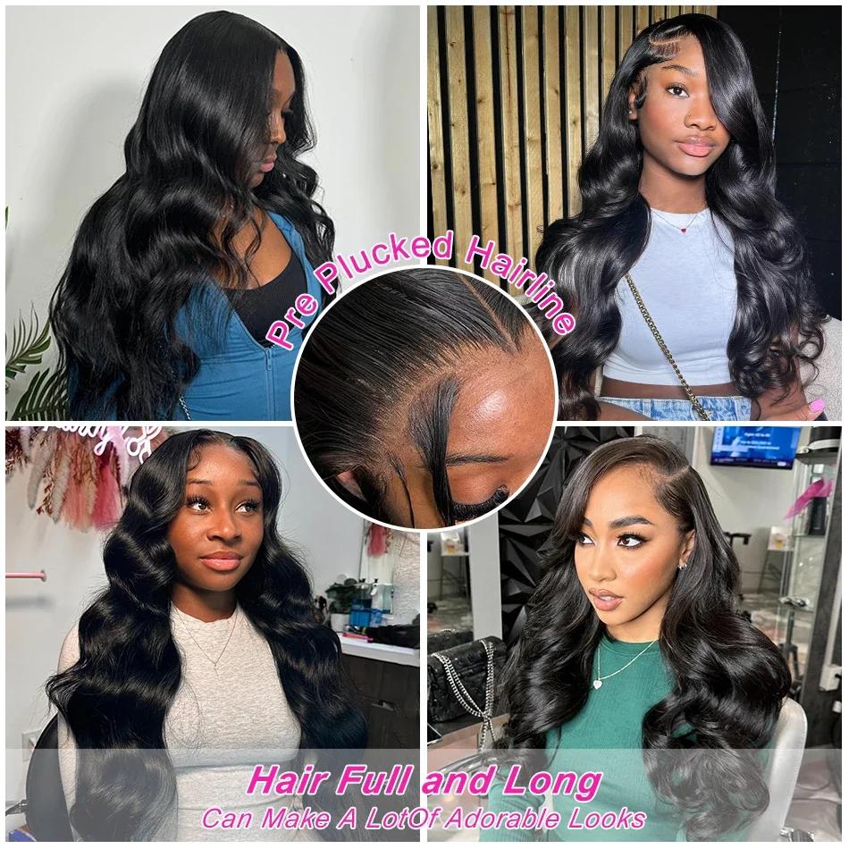 Perruques avant en dentelle transparente HD Body Wave pour femme, vague d'eau brésilienne, cheveux h