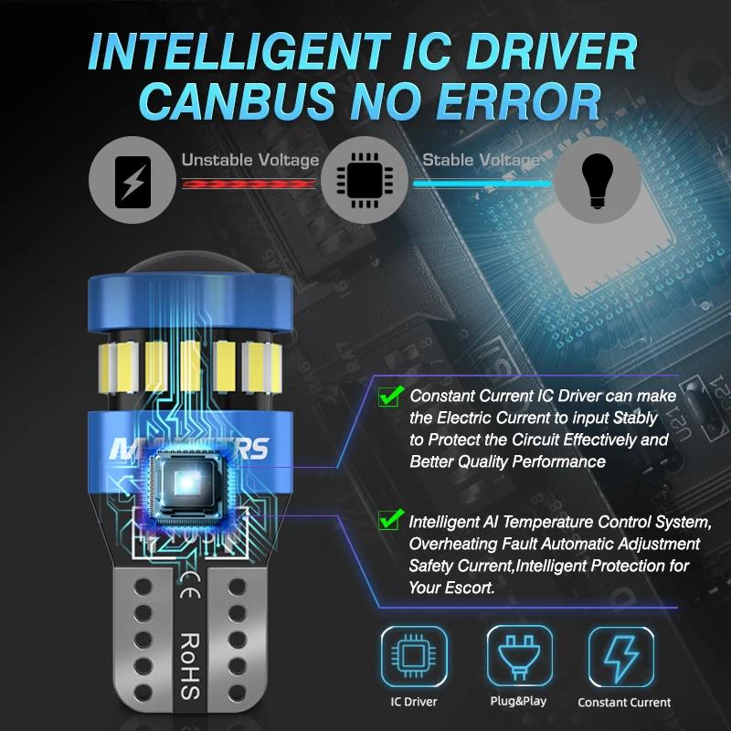 10 pièces W5W T10 LED lumières Canbus sans erreur voiture lumières pour Peugeot 4008 307 206 308 407