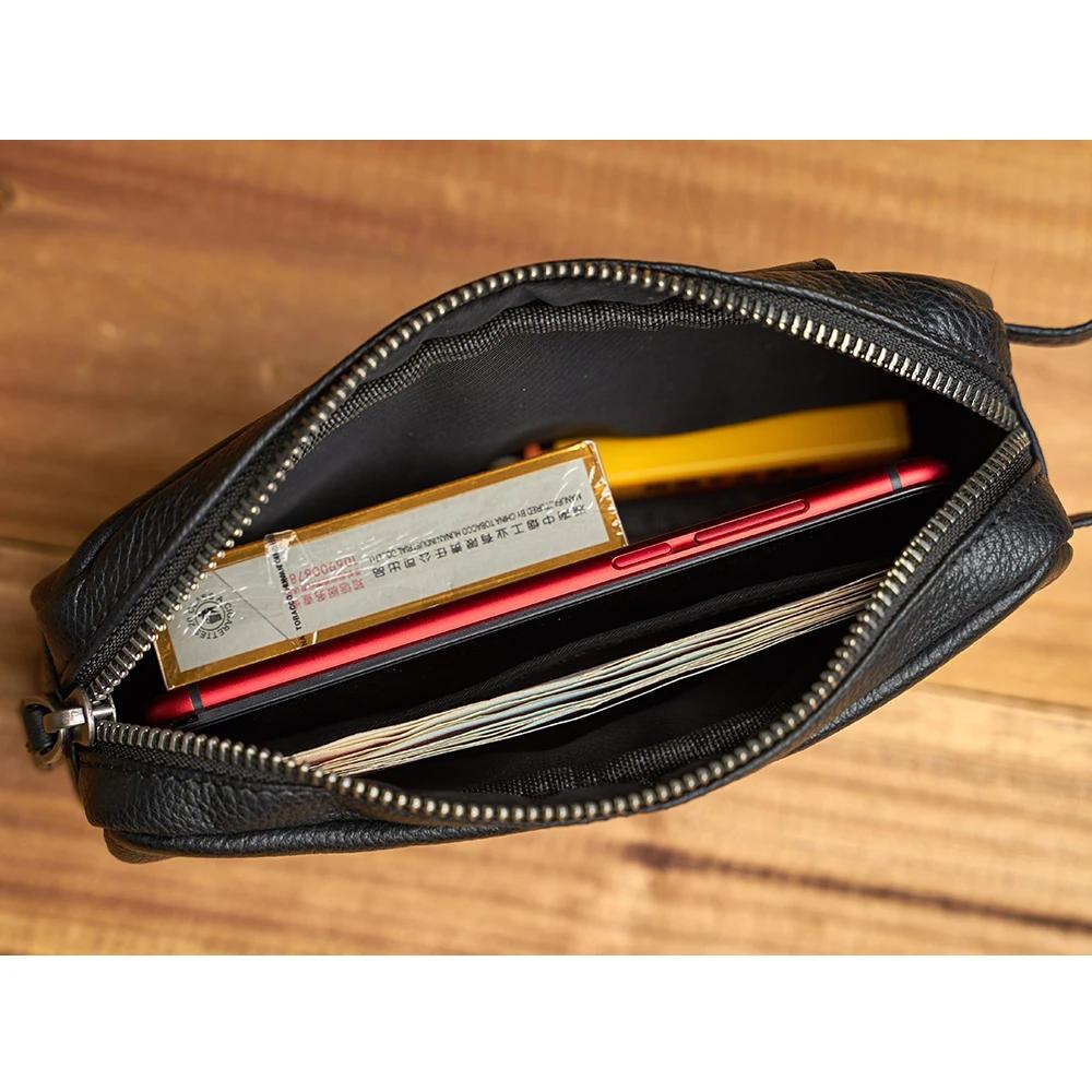 ZRCX-Pochette en cuir véritable pour homme, sac à main en cuir de vachette couche supérieure, portef