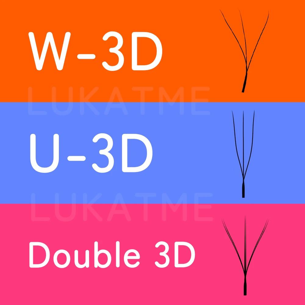 Extensions de cils LUKATME 0.07 PBT, bouquets préfabriqués YY 3D 4D 5D 6D, double 3D, forme W & U, k