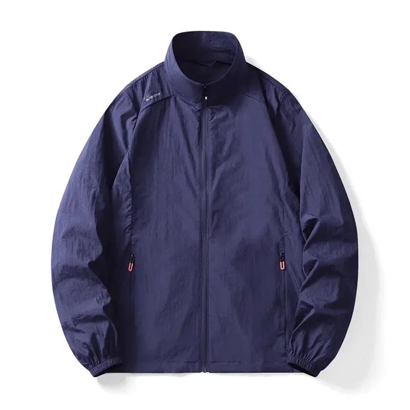 Manteau d'été léger pour hommes, Protection solaire, veste à manches longues, col montant, Camping r