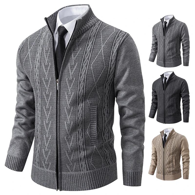 Manteau pull tricoté en cachemire rembourré pour homme, chaud et décontracté, nouvelle collection au