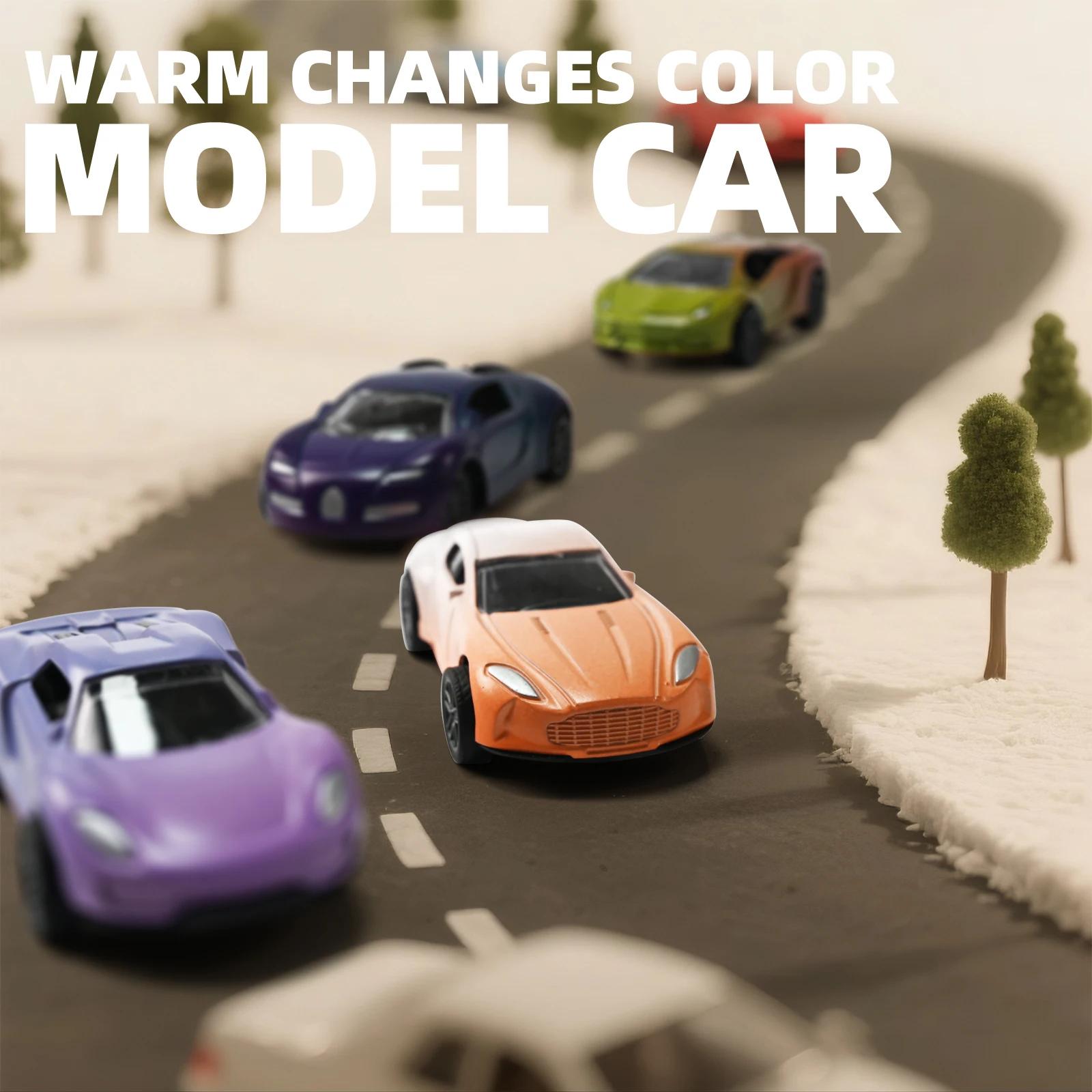 Mini voiture magique en alliage à changement de couleur d'eau et de température 1:64, modèle de cour