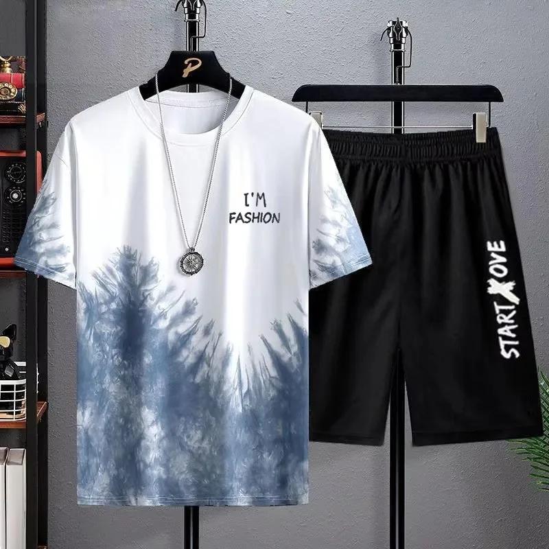 Ensemble d'été à séchage rapide pour hommes, survêtements à la mode, décontracté, respirant, manches