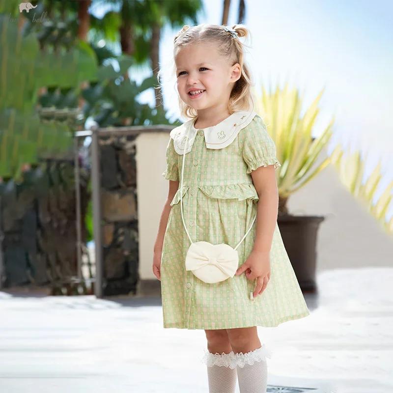 Dave Bella – robe de princesse pour petites filles, breloque d'été, douce et élégante, à carreaux ve
