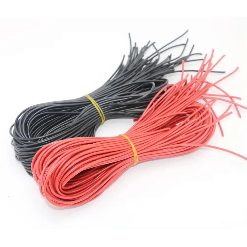 Fil de silicone de haute qualité, 10 mètres/lot, 10 12 14 16 18 20 22 24 26 28 30AWG 5m, couleur rou