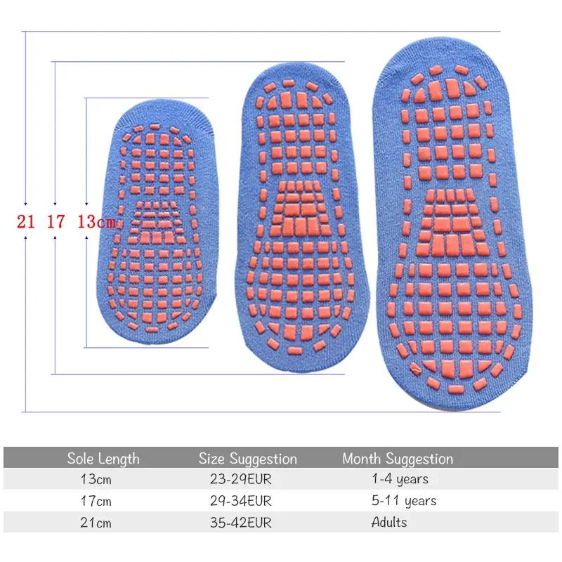 Chaussettes antidérapantes pour enfants et adultes, Trampoline Parent-enfant, chaussettes en coton é