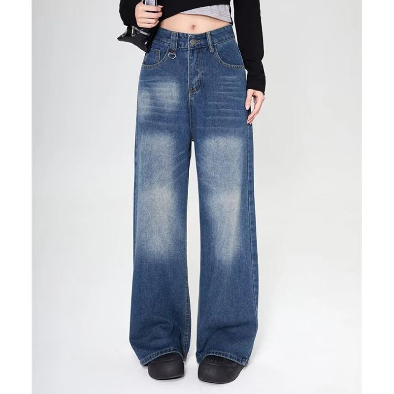 Été hommes Baggy jean unisexe Vintage Style américain droit jambe large Denim pantalon marque de mod