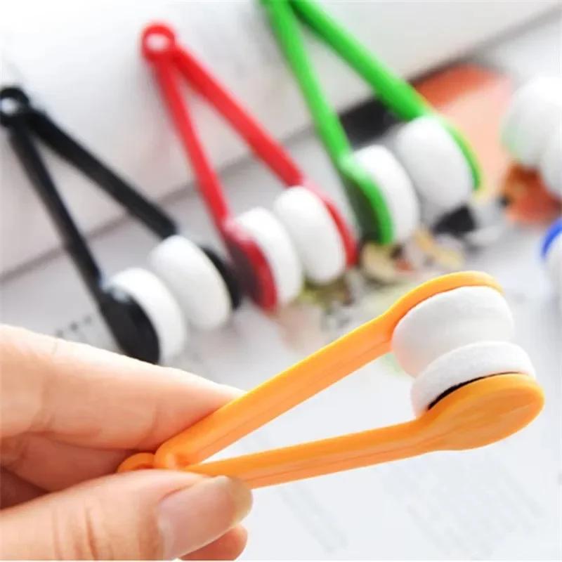 Brosse de nettoyage portable multifonctionnelle pour lunettes, mini-essuie-lunettes en microfibre po