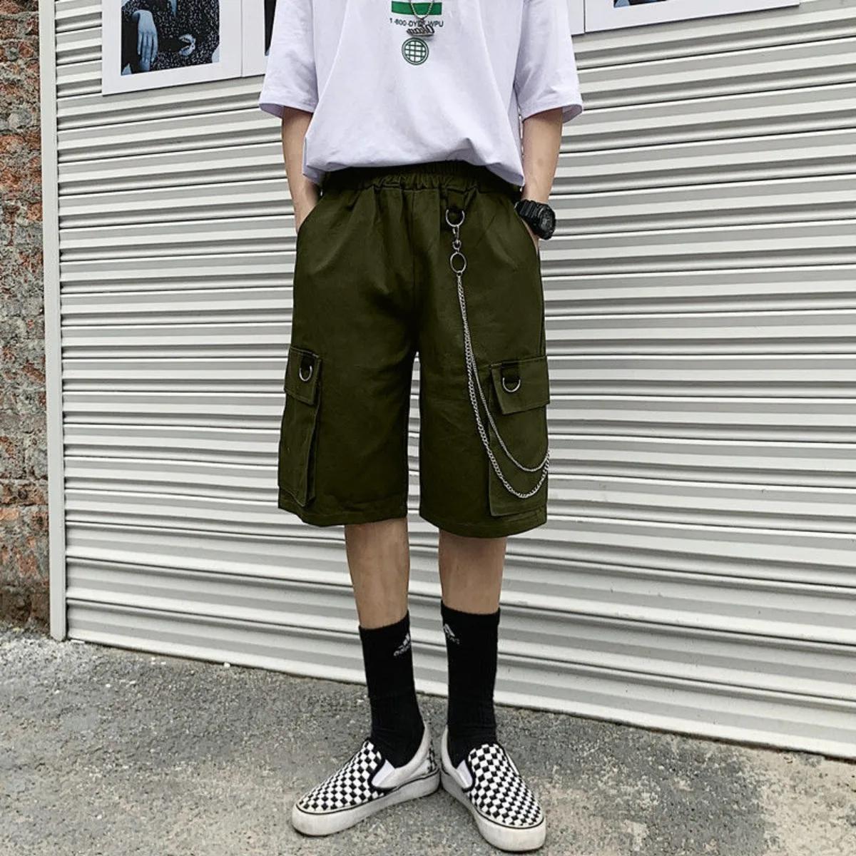 Short à jambes larges pour hommes, court, surdimensionné, Vintage, vêtements d'été, Bermuda de sport